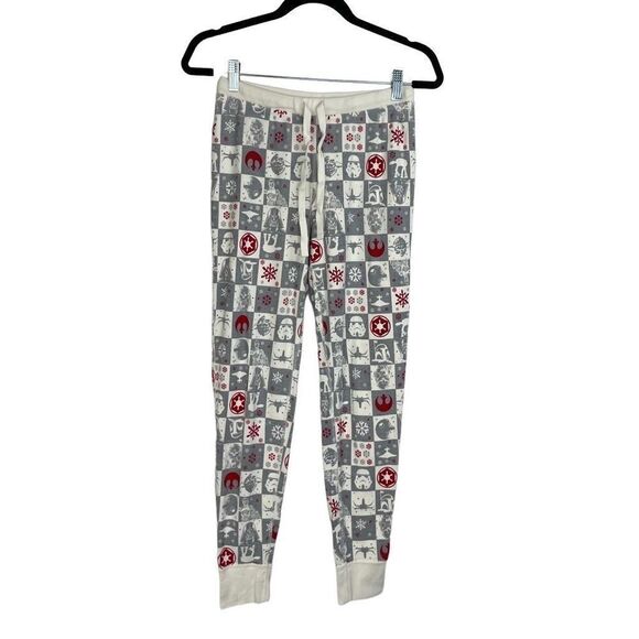 Hanna Andersson Gray Cream Star Wars Winter Snowflakes Print Pajama Set S - Picture 4 of 9